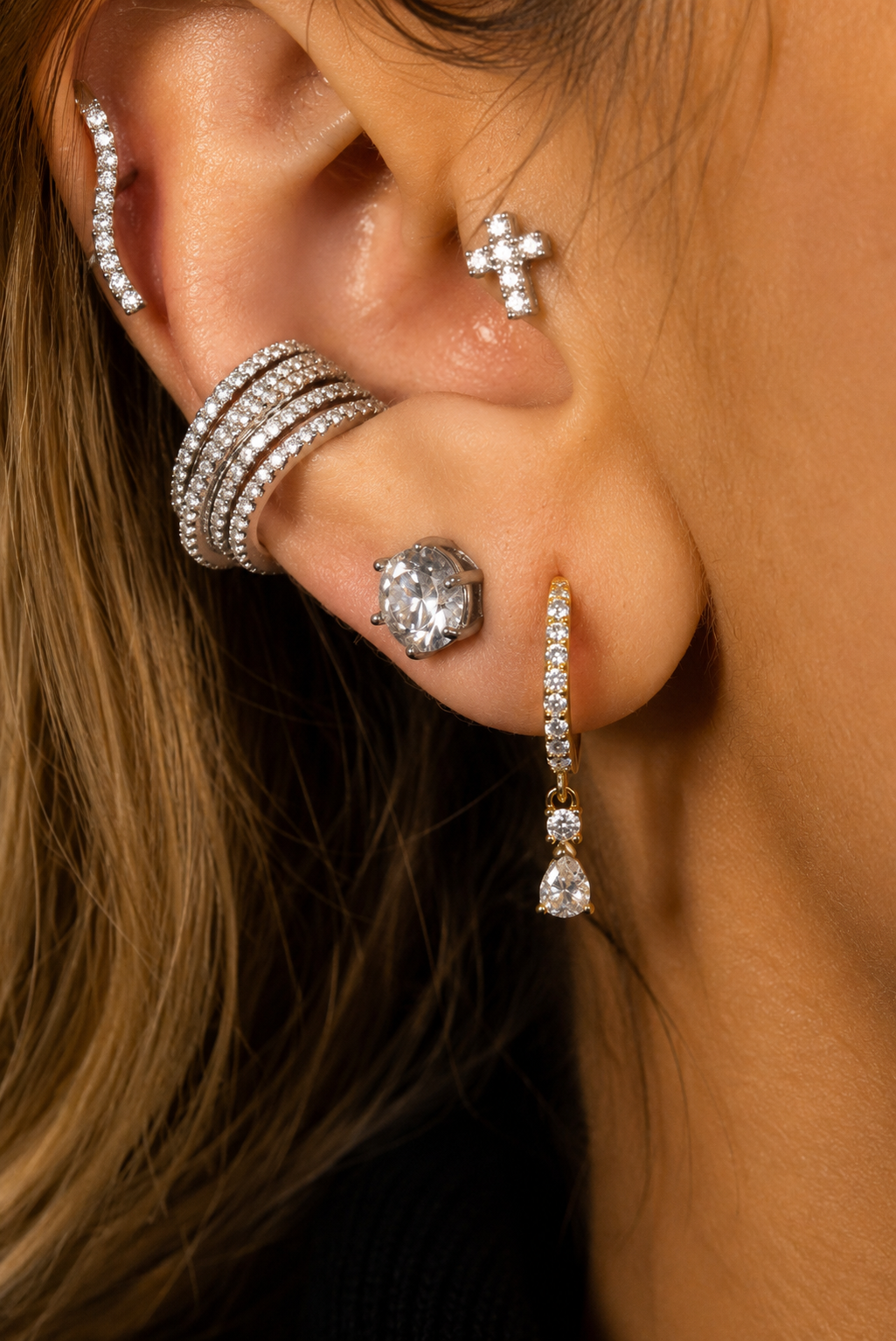 Argola Windsor - Moissanite | Ouro 18K