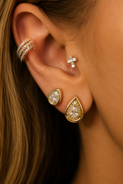 Brinco Victoria - Moissanite | Ouro 18k