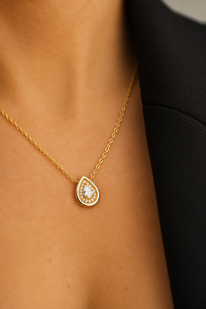 Colar Celeste Moissanite — Ouro Vermeil 18K
