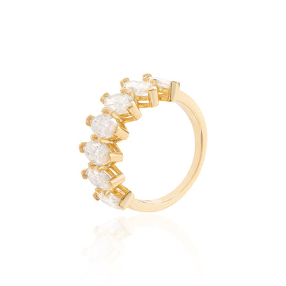 Anel Royal Marquise Moissanite 3.71CT — Ouro Vermeil 18K