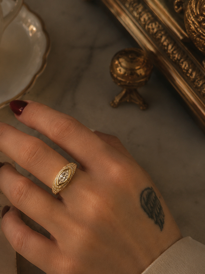 Anel Marlborough Moissanite - 18k Vermeil
