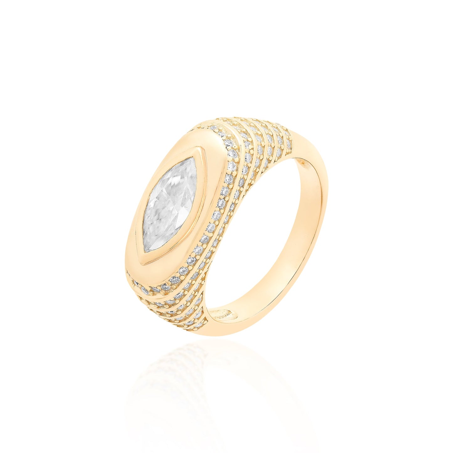Anel Marlborough Moissanite - 18k Vermeil