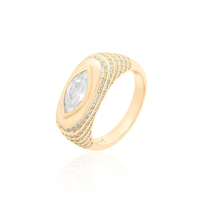 Anel Marlborough Moissanite - 18k Vermeil