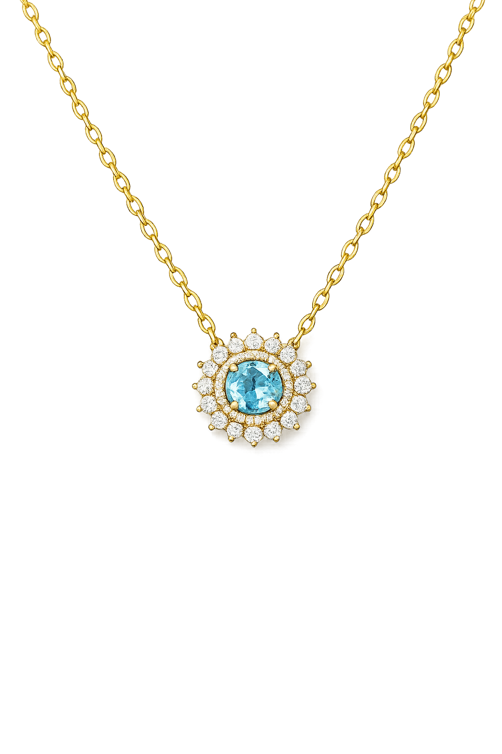 Colar Gaia Soleil — Água-Marinha Natural | Ouro 18k