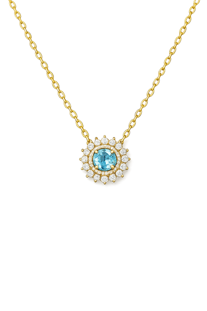 Colar Gaia Soleil — Água-Marinha Natural | Ouro 18k
