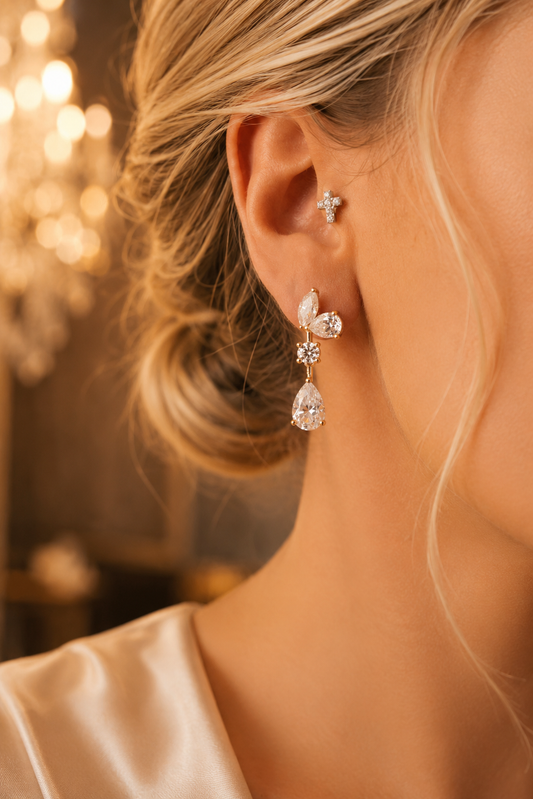 Brinco Halcyon Cascata Moissanite