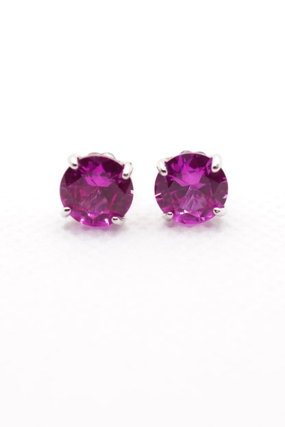 Brinco Chelsea 8mm Safira Rosa | Lab Grown