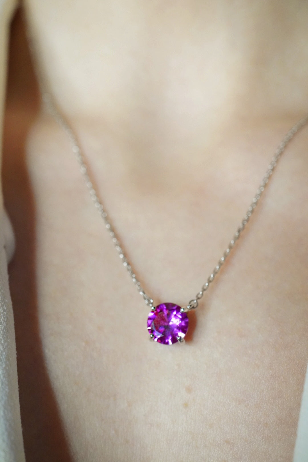Colar Chelsea 8mm Safira Rosa | Grown Lab