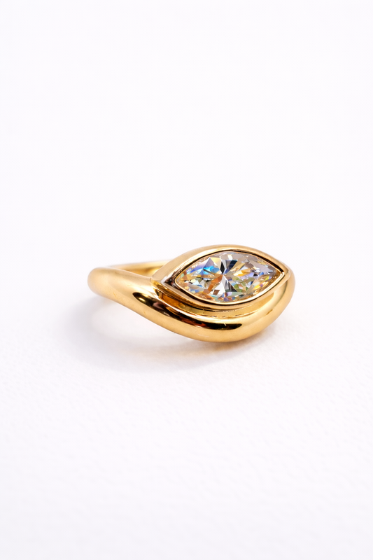 Anel Dynasty Moissanite Pinky — 18k Gold Vermeil
