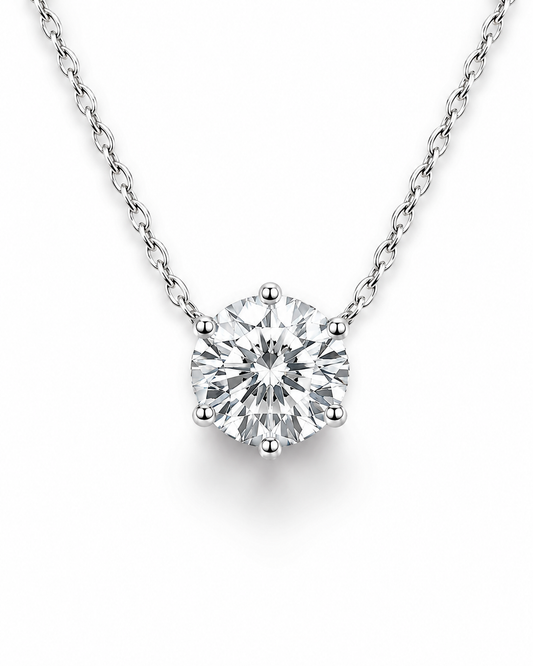 Colar Majesty Ponto de Luz 10mm - Moissanite | Lapidação Clássica