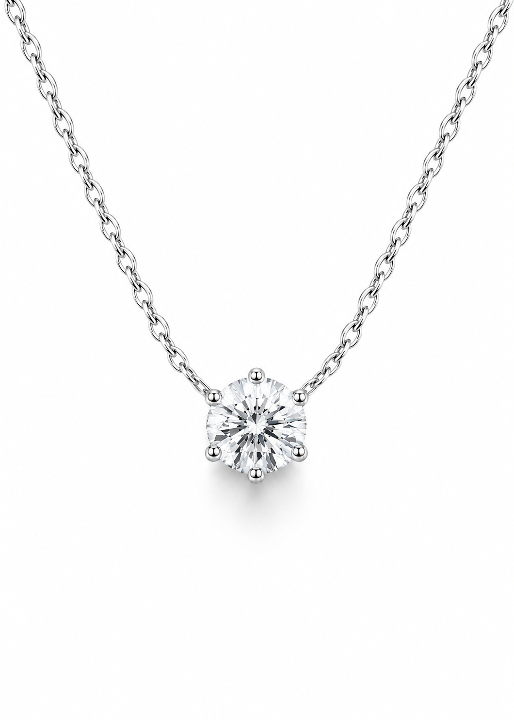 Colar Majesty Ponto de Luz 8mm |  Moissanite -  Lapidação Portuguesa