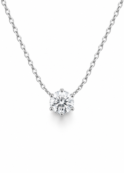 Colar Majesty Ponto de Luz 8mm |  Moissanite -  Lapidação Portuguesa