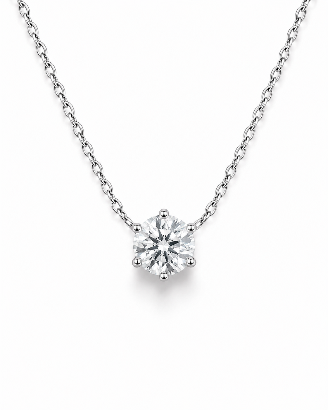 Colar Majesty Ponto de Luz 8mm - Moissanite | Lapidação Clássica