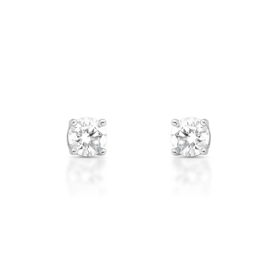 Brinco Majesty Ponto de Luz 6.5mm -  Moissanite |  Lapidação Clássica
