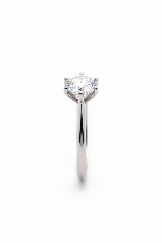 Anel Solitário Moissanite 8mm