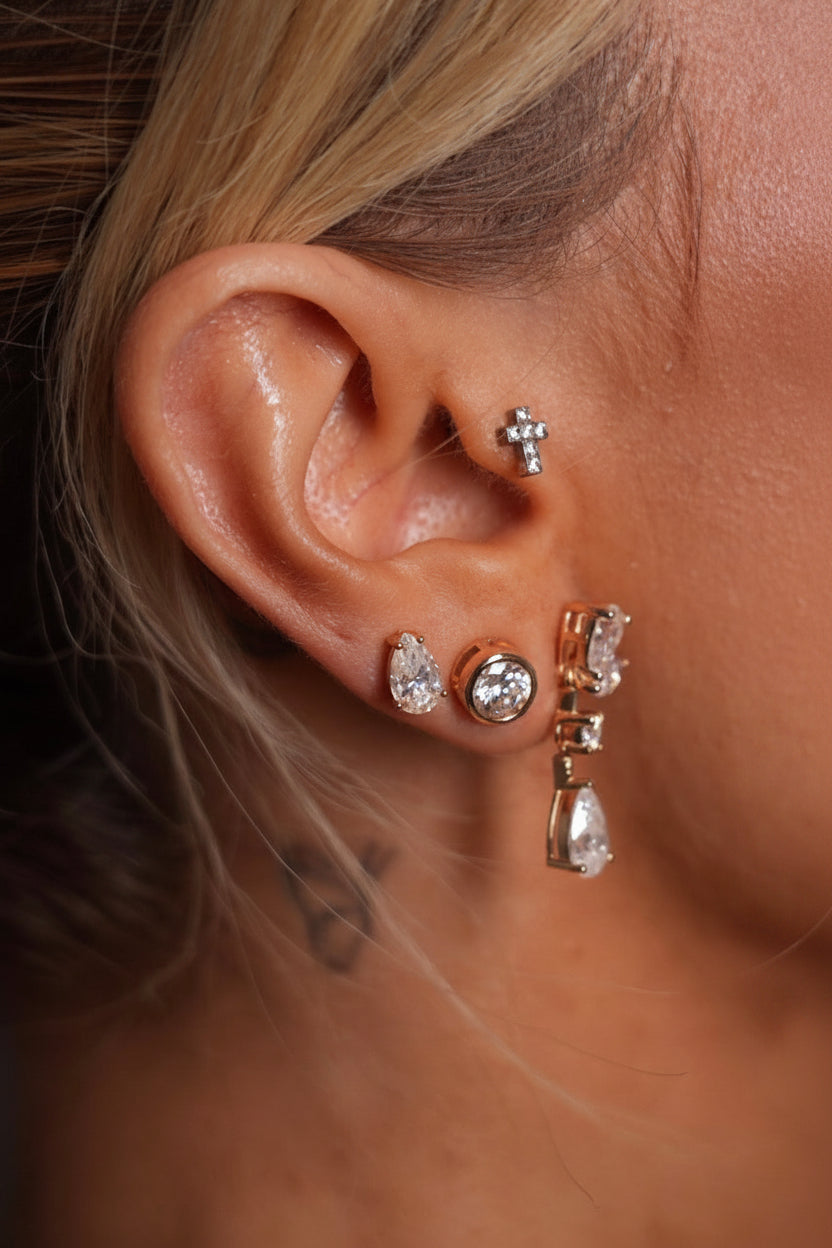 Brinco Kensington Pear Moissanite