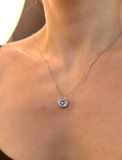Colar Majesty Ponto de Luz 10mm - Moissanite | Lapidação Clássica