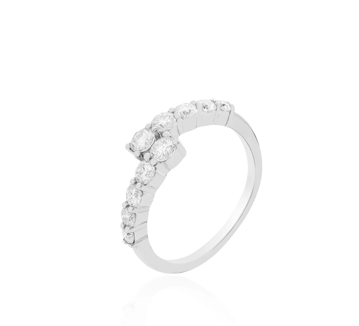 Anel Lumière Cascade — Moissanite