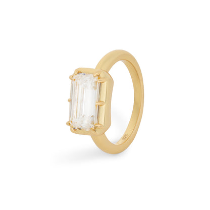 Anel Sinclair Emerald Moissanite 3.99CT — Ouro Vermeil 18K