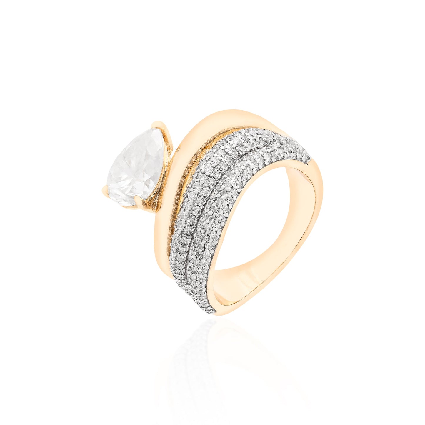 Anel Dynasty Imperial Moissanite 2.96ct - 18k Gold Vermeil